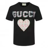 gucci t shirt new design 2021 big heart flower black